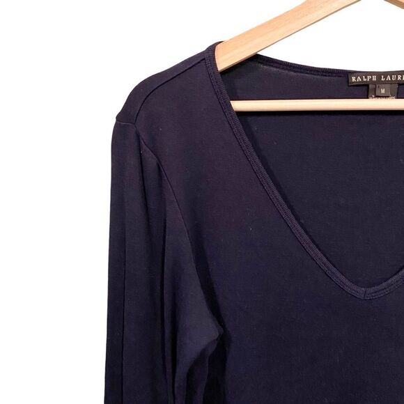 Vintage Ralph Lauren V-neck Long Sleeve Sweater in Size Medium Made in USA - Picture 4 of 8